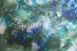 abstract green and blue blotches